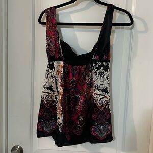 bebe Black and Pink Paisley Camisole
